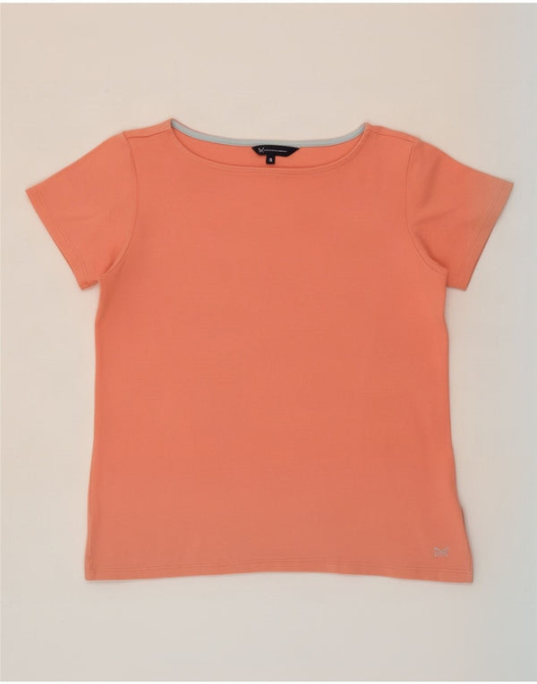 Crew Clothing Dame T-Shirt Top UK 8 Small Pink Bomuld