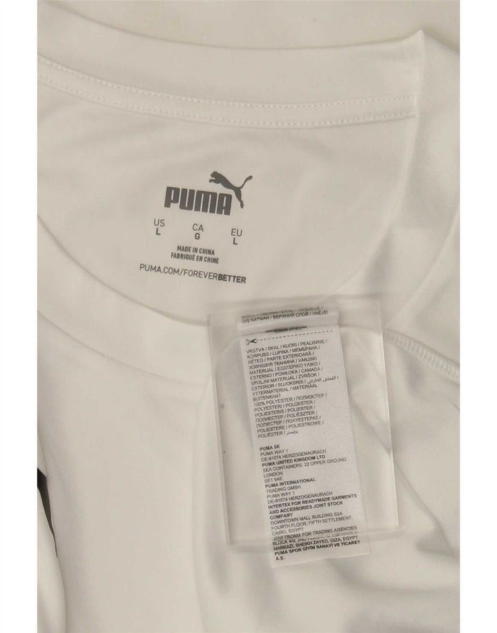 Puma Herre Deutshland Grafisk T-Shirt Top Stor Hvid Polyester