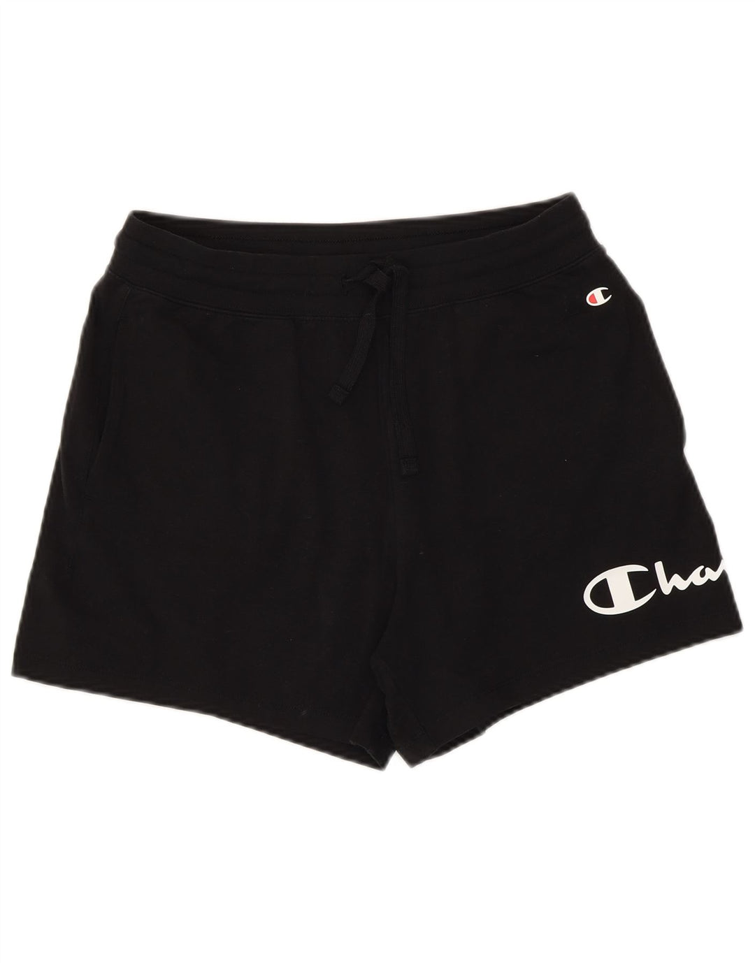 Champion Kvinder grafiske sportsshorts UK 12 Medium Sort Bomuld