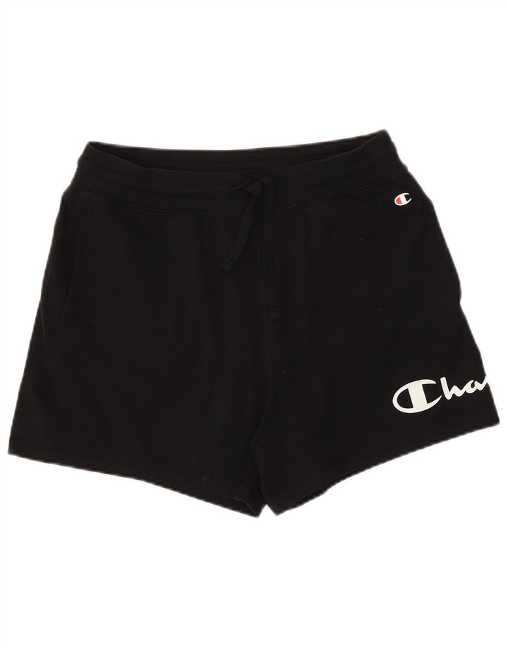 Champion Kvinder grafiske sportsshorts UK 12 Medium Sort Bomuld