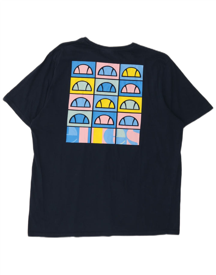 ELLESSE Herre grafisk T-shirt top 2XL marineblå bomuld