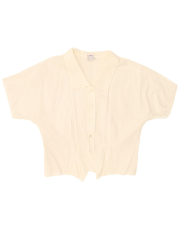 Ny hurtig damebluse med kortærmet skjorte UK 16 Large White