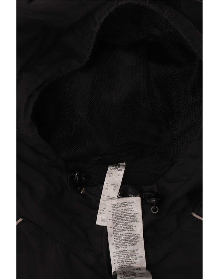 Adidas Regnjakke med hætte til mænd UK 42 XL sort nylon