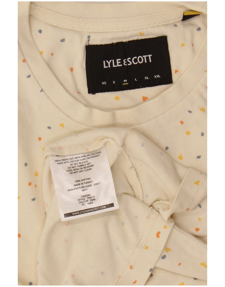 Lyle & Scott Herre T-shirt Medium Off White Plettet bomuld