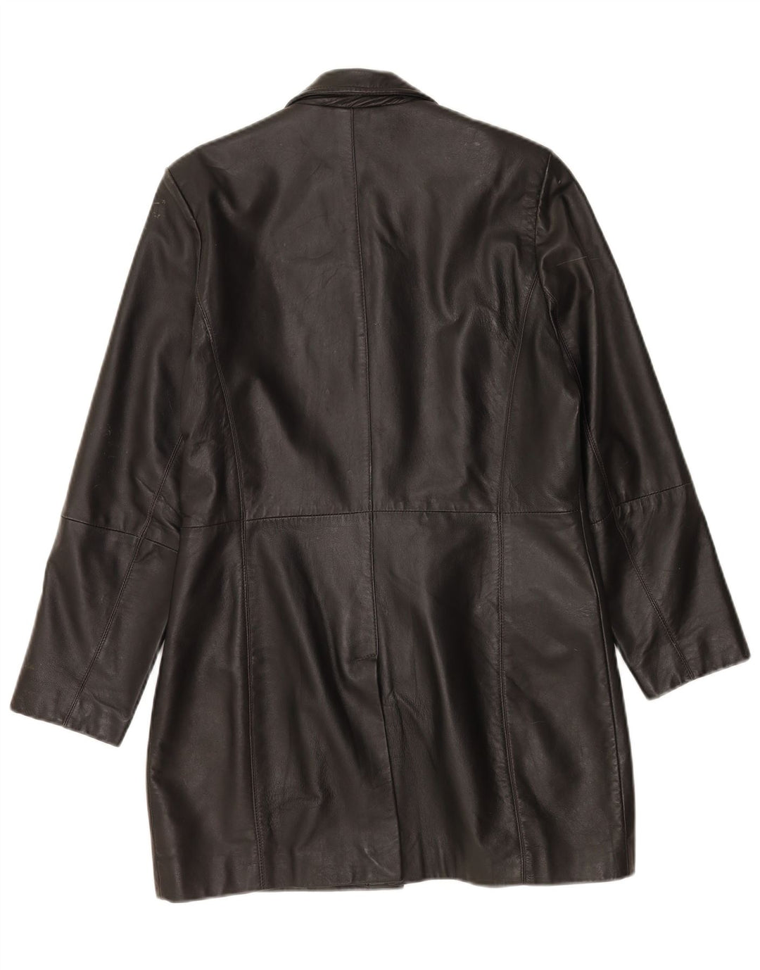 Vintage oversized læderfrakke til kvinder EU 36 lille sort læder