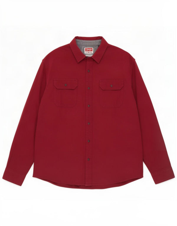 Wrangler Herre Flex Shirt 2XL Bourgogne bomuld