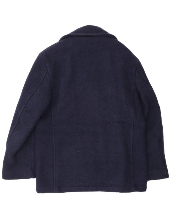 Alpha Industries Dame Oversized Pea Coat UK 10 Small Navy Blue Wool