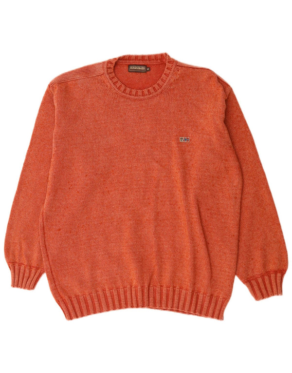 NAPAPIJRI Herre grafisk rund hals sweater XL Maroon Merino Uld