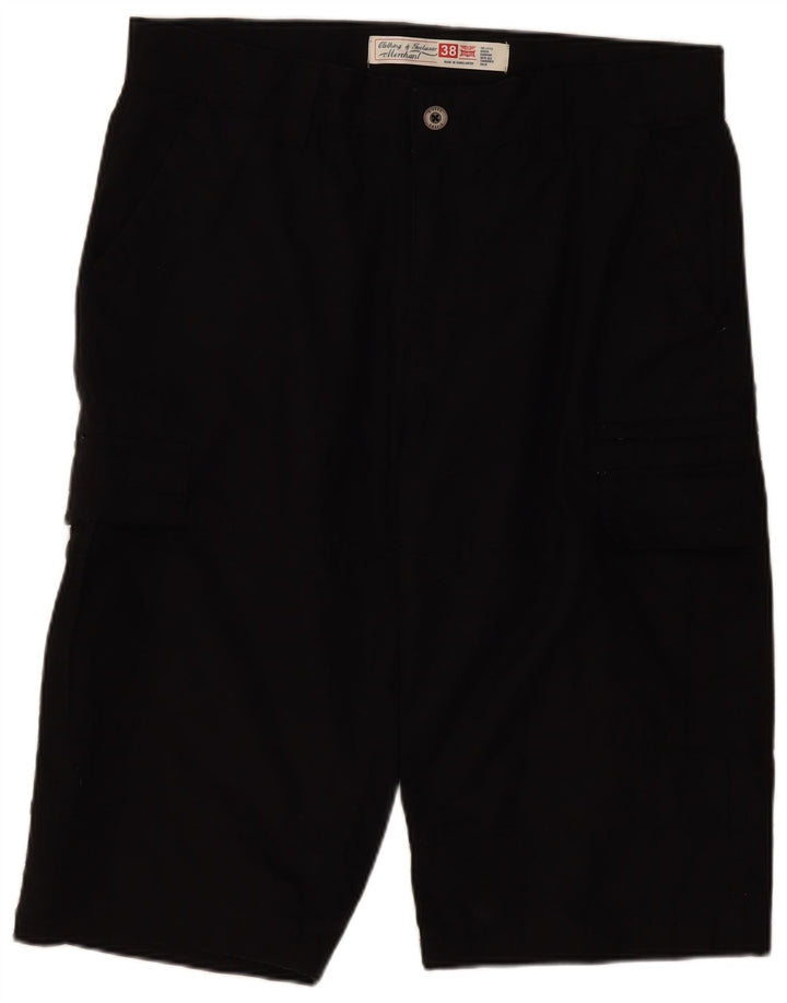 VINTAGE Mens Cargo Shorts W38 XL Black Cotton