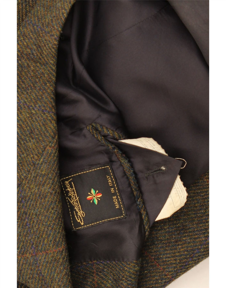 Vintage herre 2-knaps blazerjakke IT 50 Large Khaki Wool