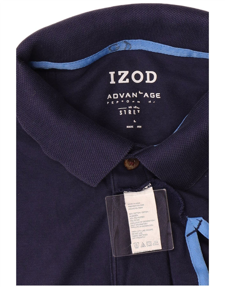 Izod Poloskjorte til mænd Stor marineblå bomuld