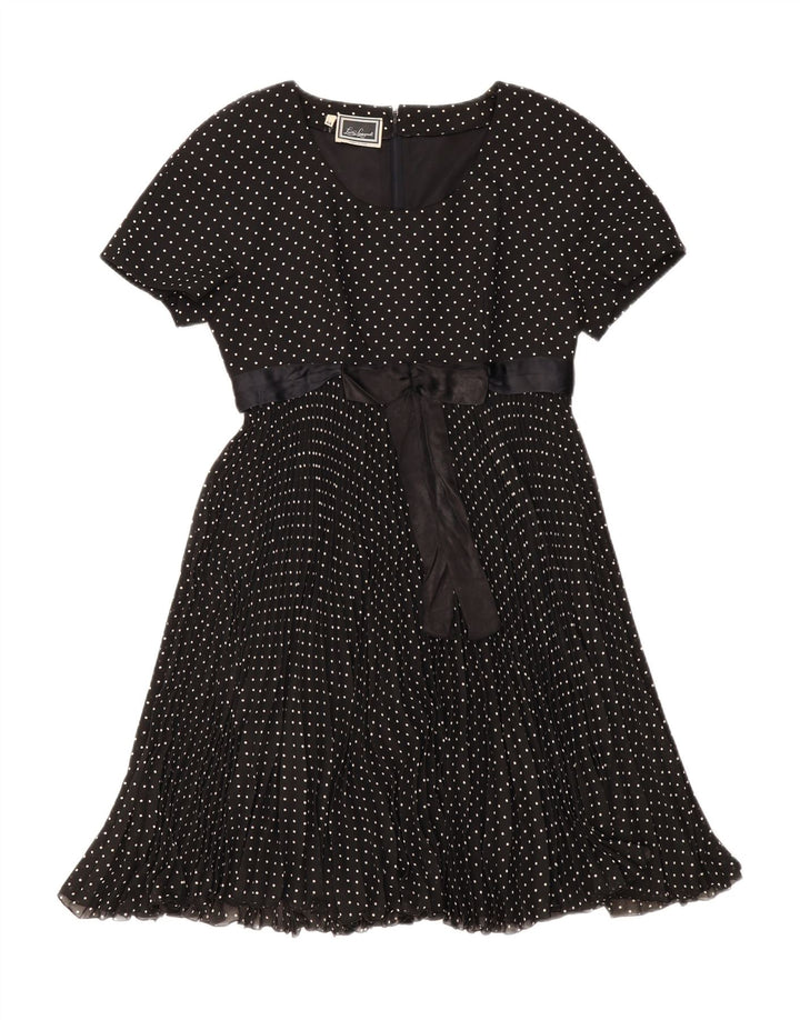 Luisa Spagnoli Dame A-Line Kjole IT 44 Medium Sort Polka Dot