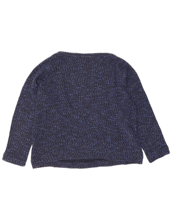 Cos Dame Oversized Boat Neck Jumper Sweater UK 16 Large Navy Blue Flecked