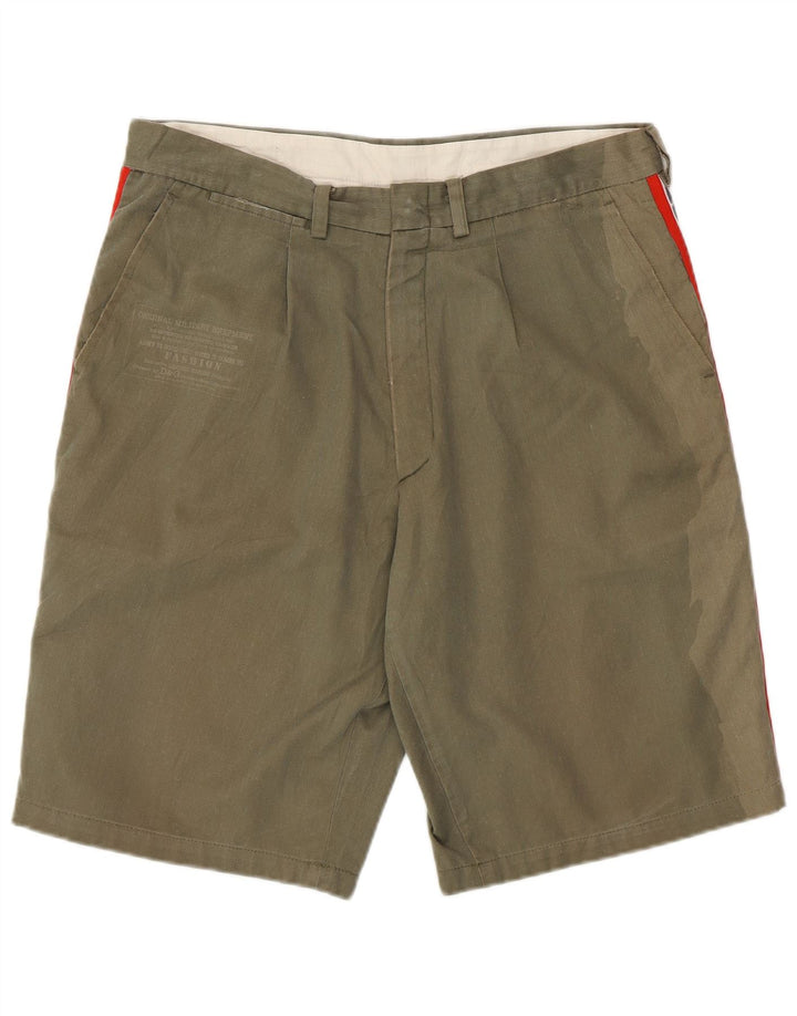 Dolce & Gabbana Grafiske Chino Shorts til mænd W32 Medium Khaki Bomuld
