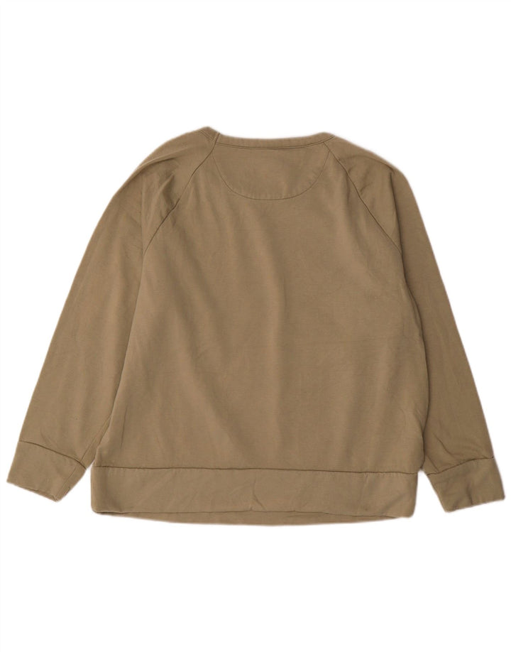 EDDIE BAUER Dame Sweatshirt Jumper UK 16 Stor Khaki Polyester