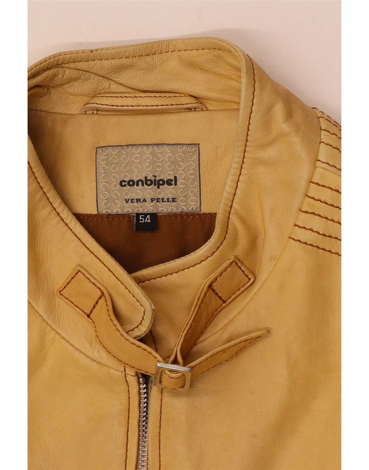 Conbipel Dame Læderjakke IT 54 3XL Gul