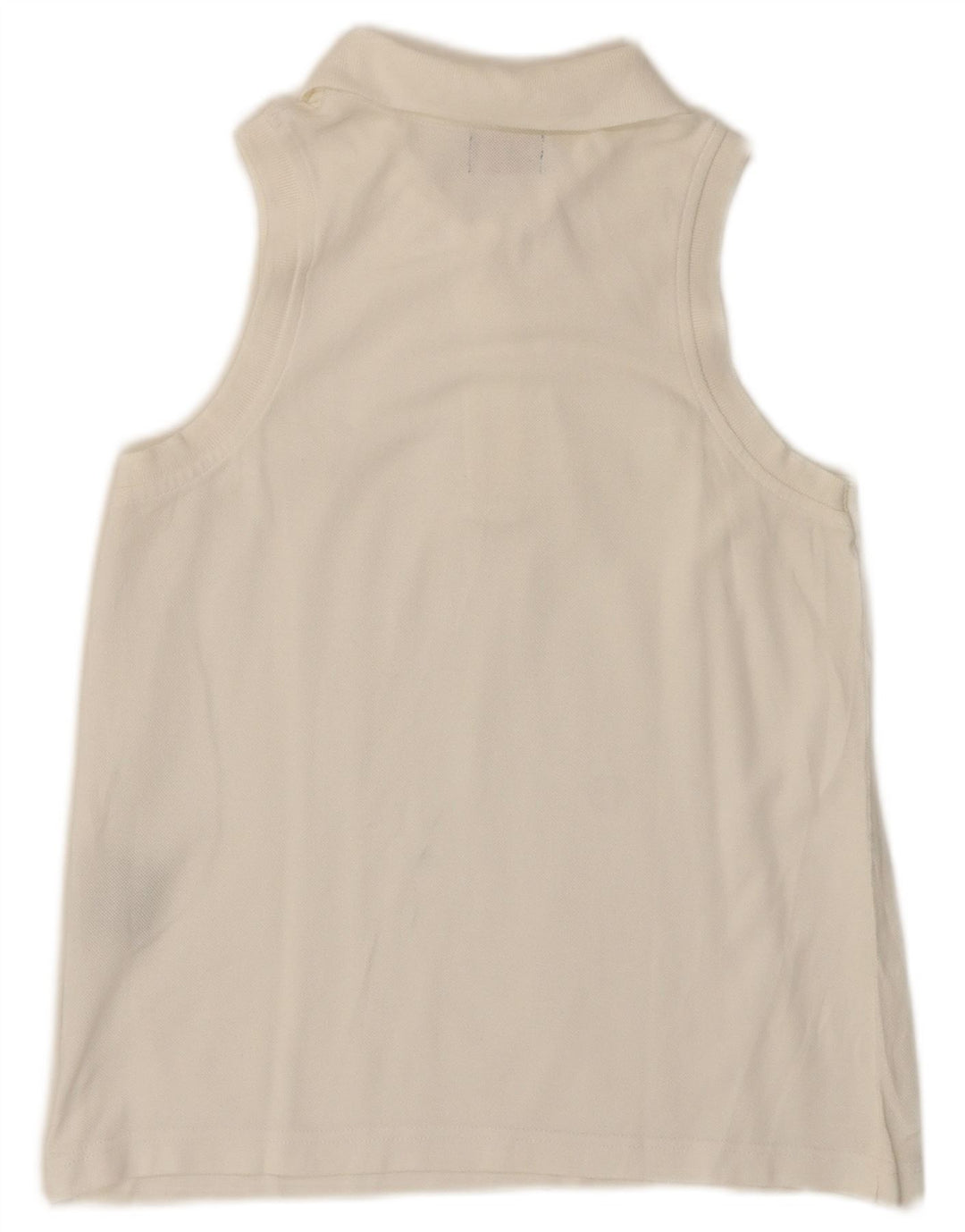 KAPPA ærmeløs poloshirt til kvinder UK 12 Medium hvid bomuld