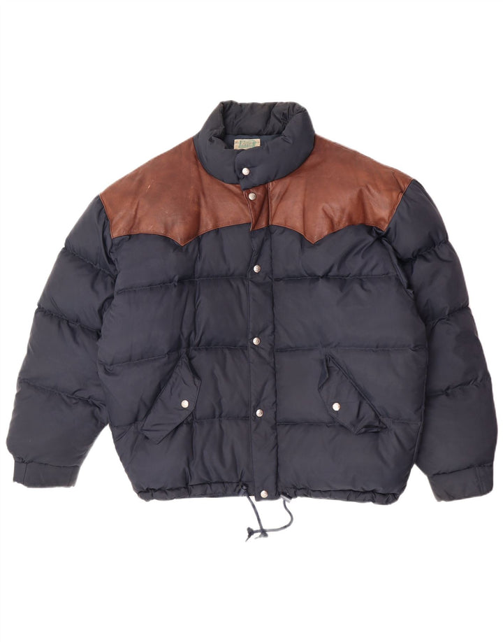 Rifle Herre polstret jakke UK 40 Large Navy Blue Colourblock Polyamid