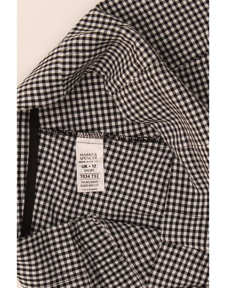 Marks & Spencer Dame Capri Bukser UK 12 Medium W28 L21 Sort Gingham