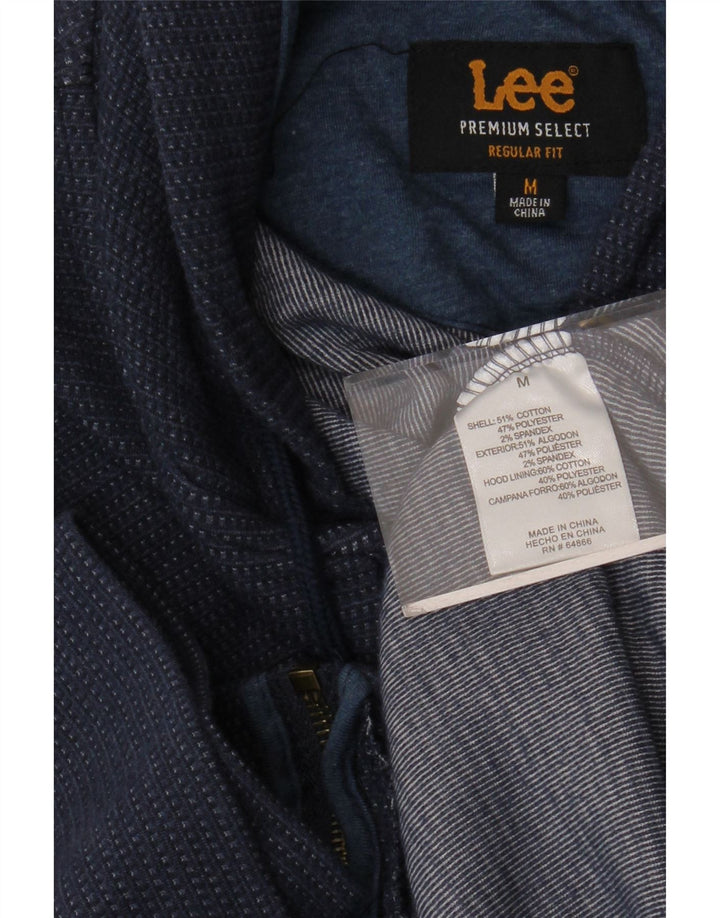 LEE Herre Regular Fit Hættetrøje Sweater med lynlås Mellem marineblå plettet bomuld