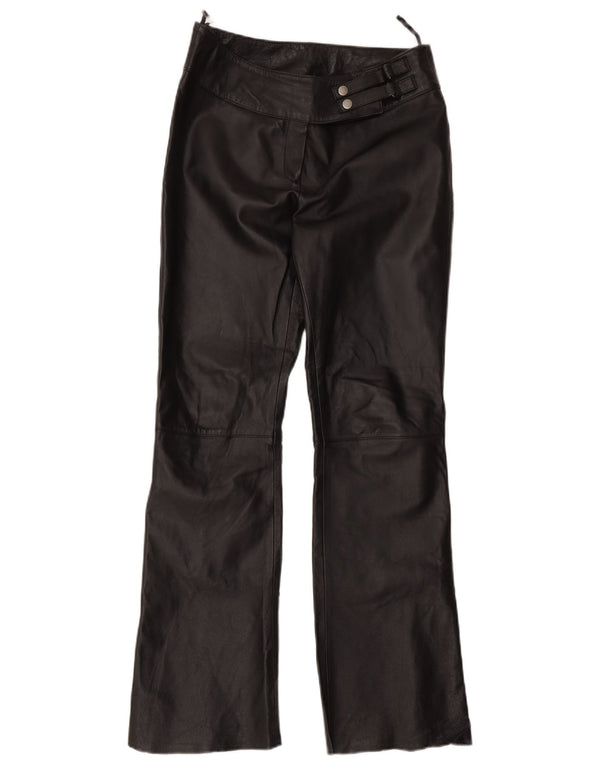 Yuppie Dame Bootcut Læderbukser EU 40 Medium W32 L30 Sort
