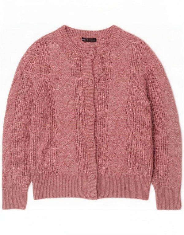 Marks & Spencer dame cardigan sweater UK 14 Large Pink Flecked Acrylic