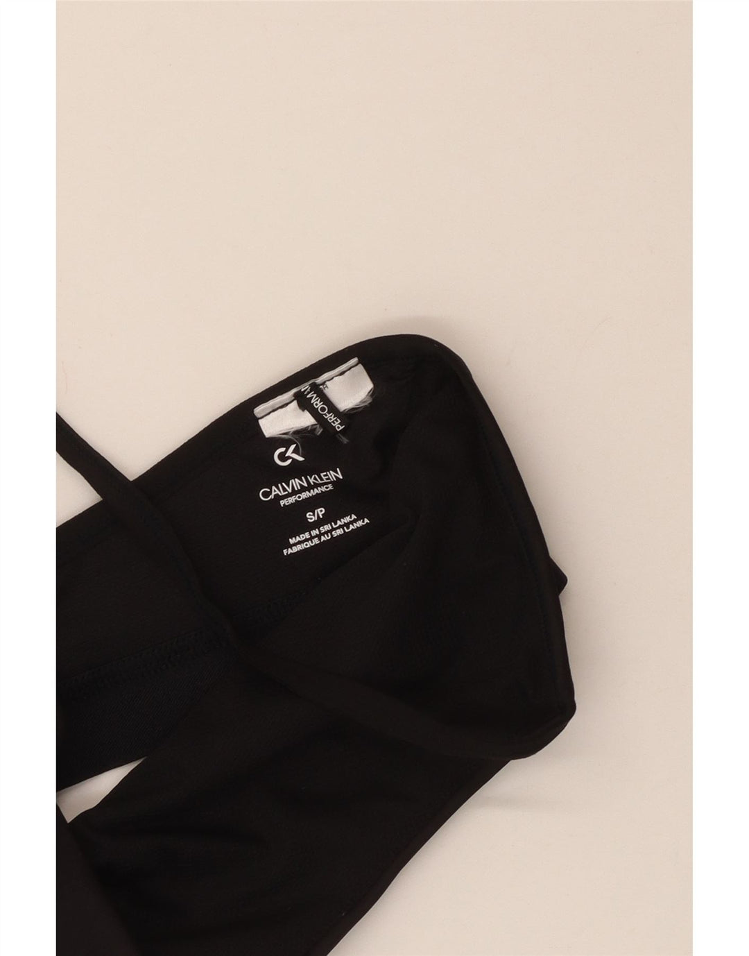 CALVIN KLEIN Dame Grafisk Sport BH Top UK 8 Lille Sort