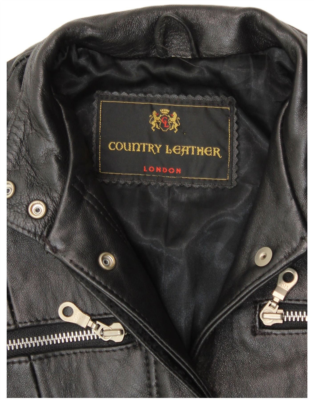 VINTAGE Læderfrakke til kvinder UK 8 Lille sort læder