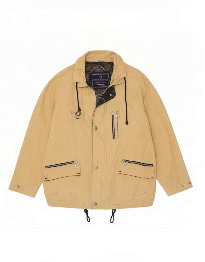 Wampum Herre Utility Jacket UK 38 Medium Beige Bomuld