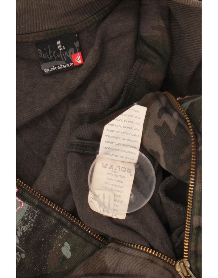 QUIKSILVER Dame træningsdragt Topjakke UK 16 Stor Khaki Camouflage