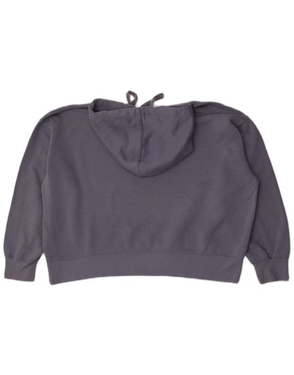 Zara Dame Oversized Hoodie Jumper UK 10 Small Blue Polyester