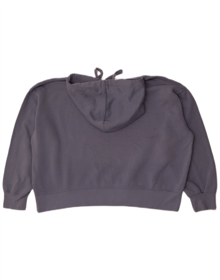 Zara Dame Oversized Hoodie Jumper UK 10 Small Blue Polyester
