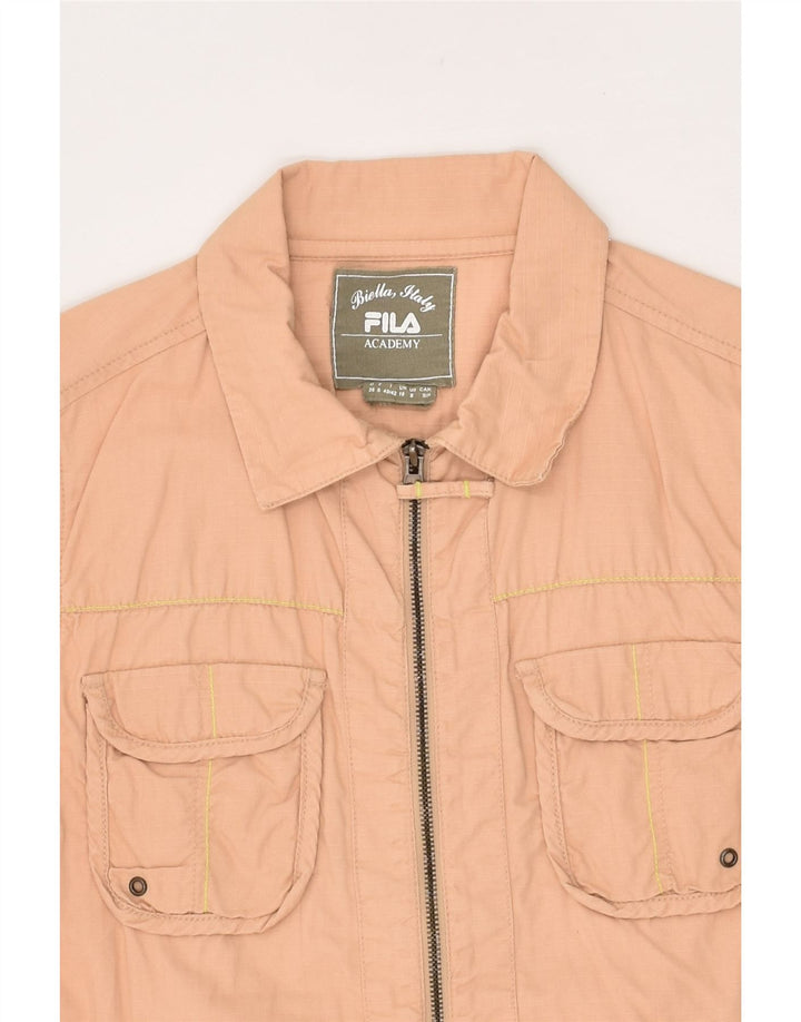 FILA Womens Bomber Jacket UK 10 Small Beige Cotton | Vintage Fila | Thrift | Second-Hand Fila | Used Clothing | Messina Hembry 