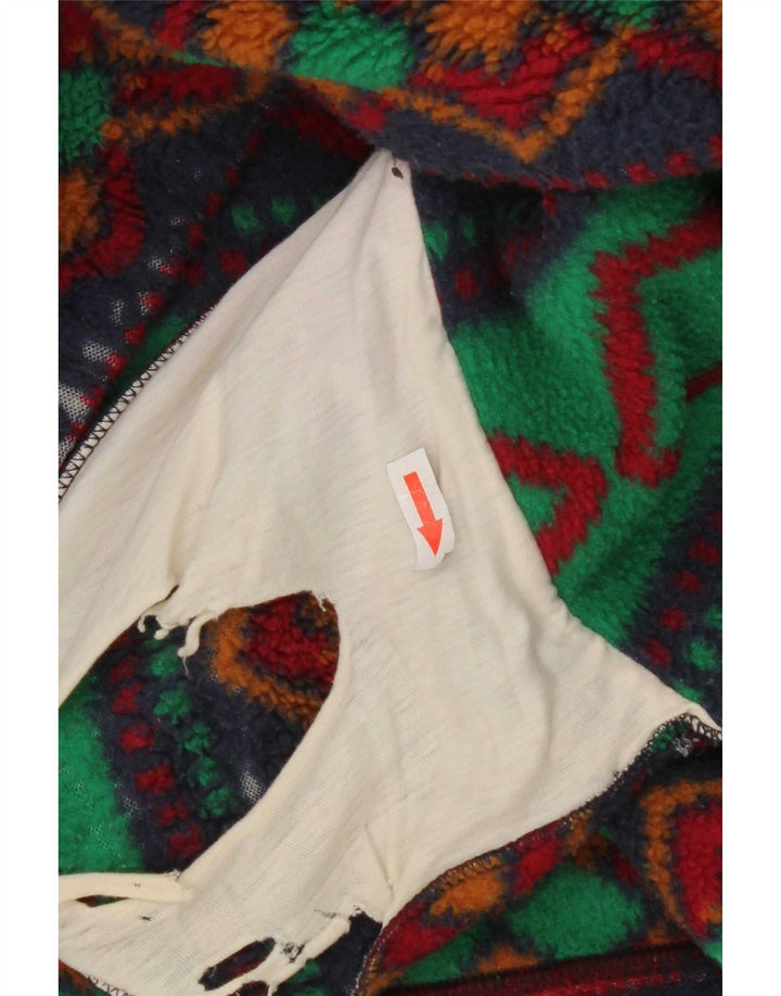 Vintage herre fleecejakke UK 42 XL Flerfarvet geometrisk