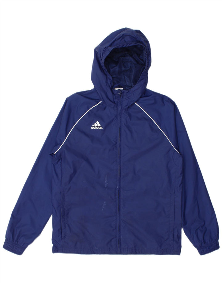 Adidas Regnjakke med hætte til drenge 11-12 år marineblå nylon