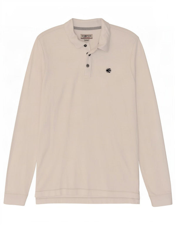 Energie Langærmet poloshirt til mænd, medium hvid