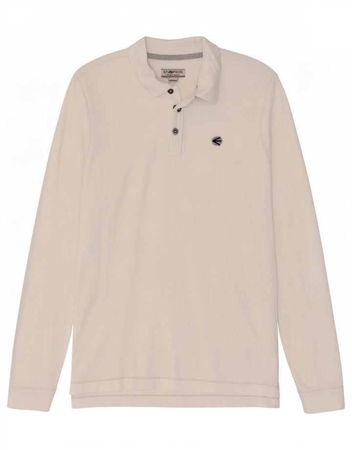 Energie Langærmet poloshirt til mænd, medium hvid