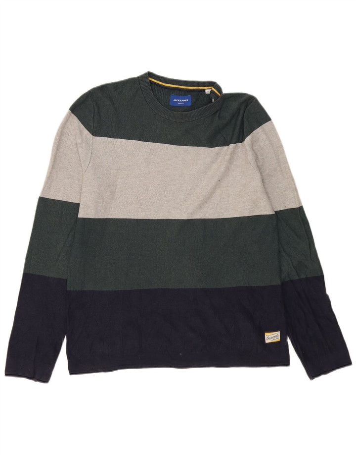 Jack & Jones herre top langærmet stor flerfarvet stribet bomuld