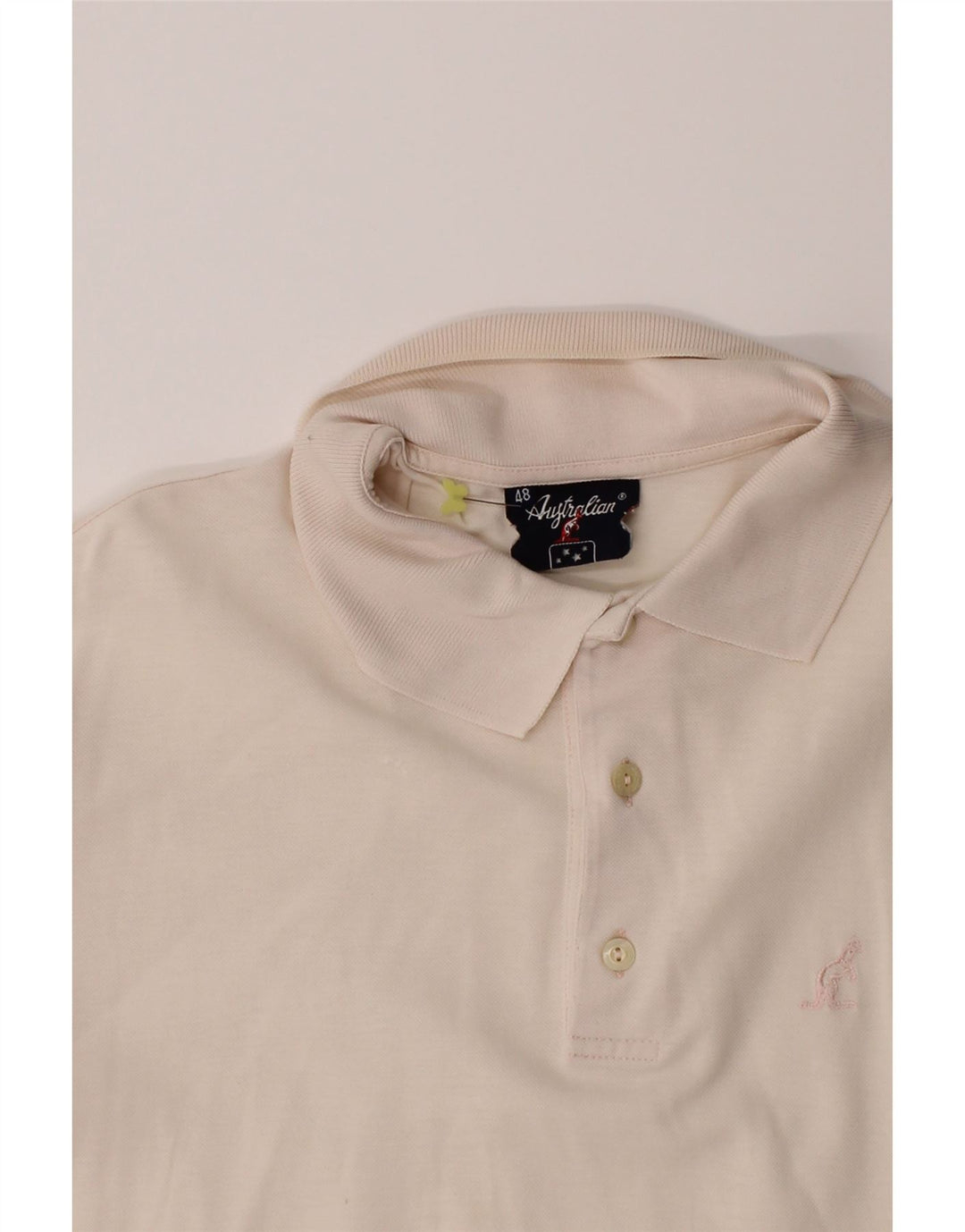 AUSTRALIAN L'ALPINA Mens Polo Shirt IT 48 Medium Off White Vintage AUSTRALIAN L'ALPINA and Second-Hand AUSTRALIAN L'ALPINA from Messina Hembry 