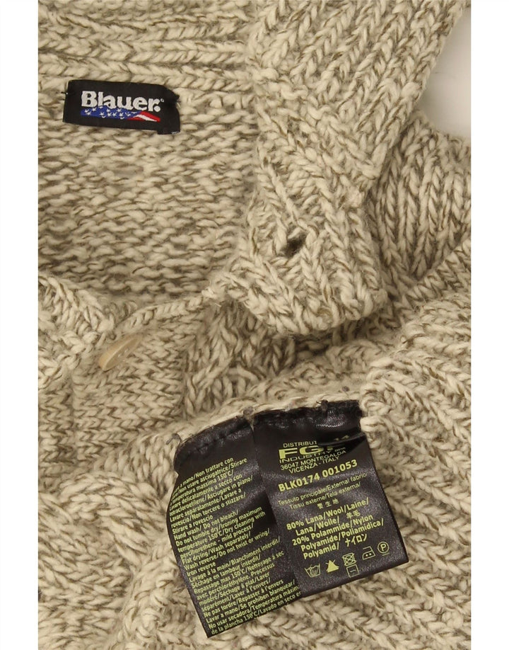 Blauer Dame Cardigan Sweater UK 14 Medium Beige Uld