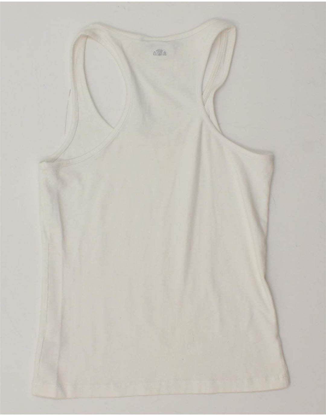 ELLESSE Womens Vest Top UK 8 Small White Cotton