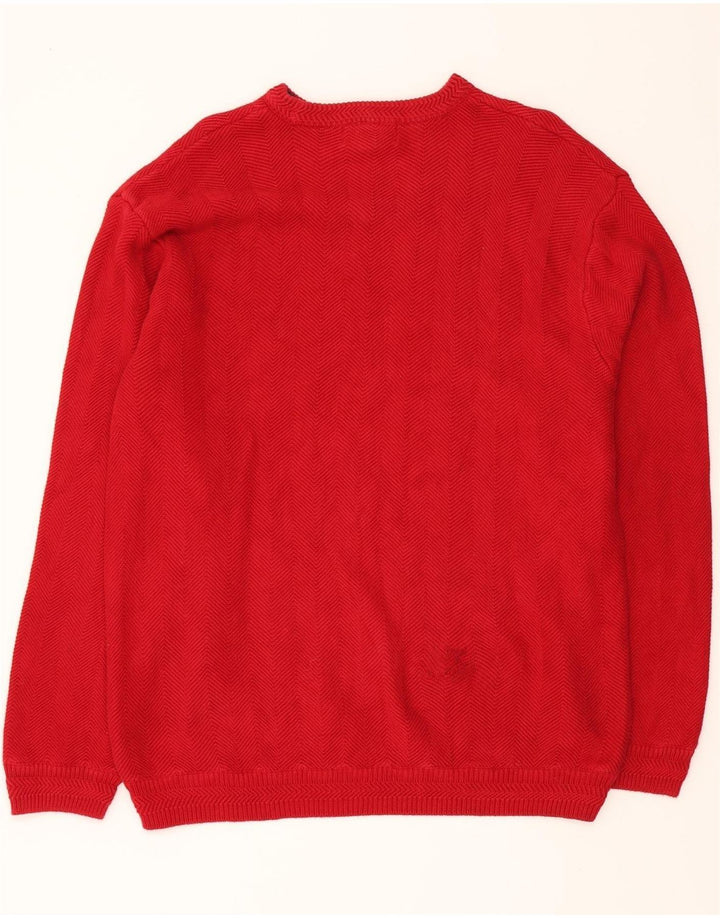 CHAPS Mens Crew Neck Jumper Sweater XL Red Cotton Vintage Chaps and Second-Hand Chaps from Messina Hembry 