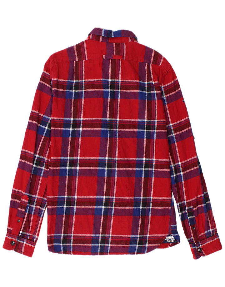 Superdry Flanelskjorte til mænd, lille rød ternet bomuld
