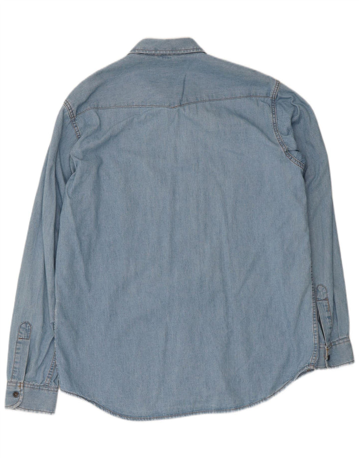 Carrera denimskjorte til mænd, stor blå bomuld