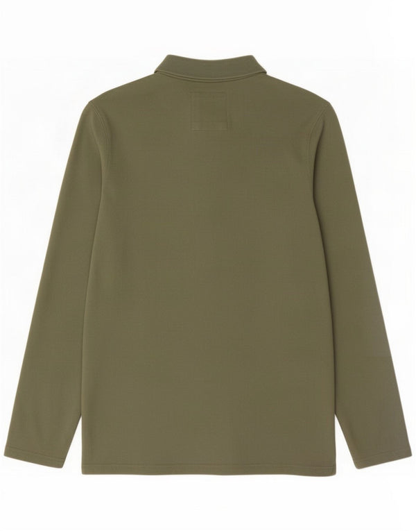 Fat Face Langærmet Polo Shirt til mænd XL Grøn Bomuld