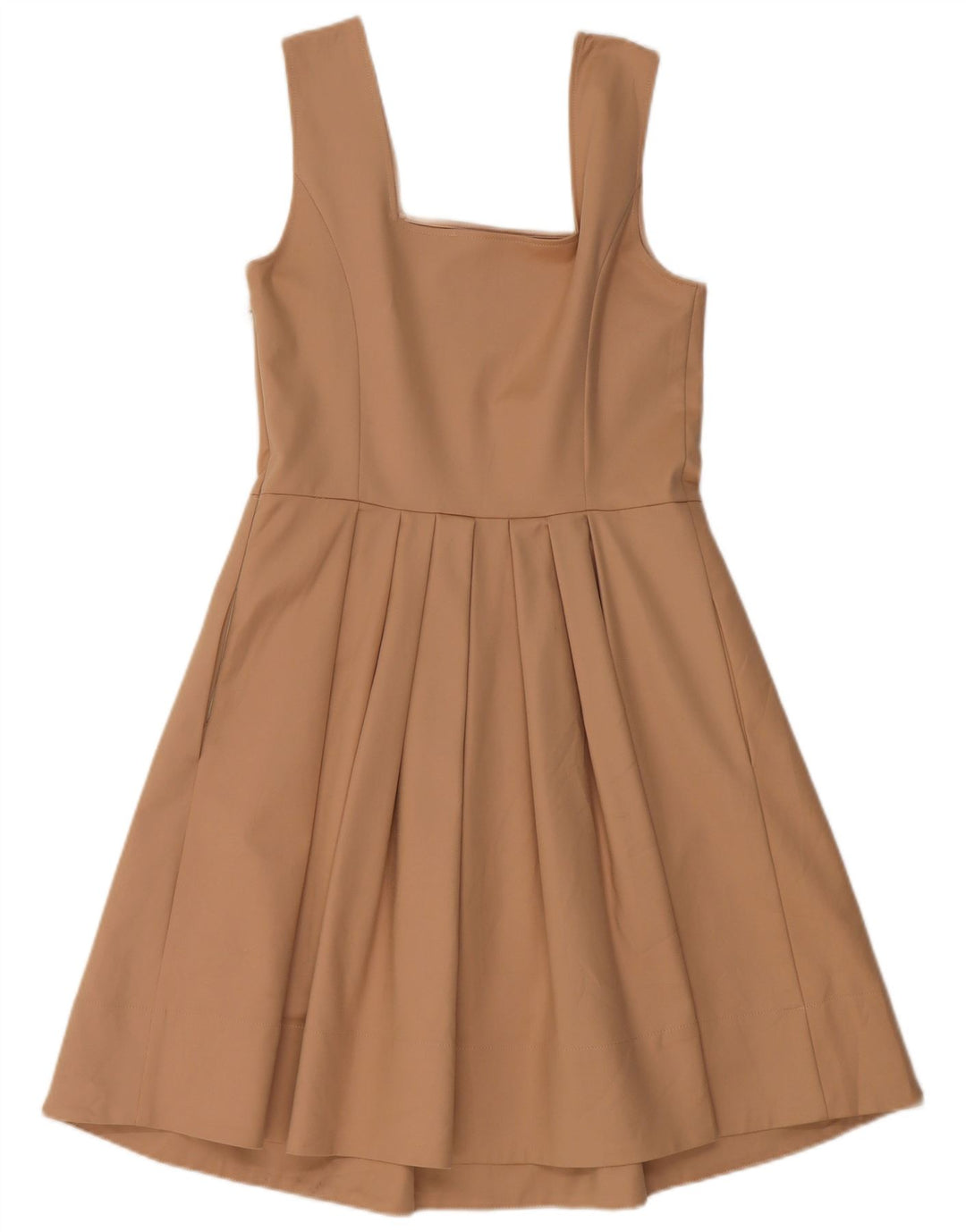 TRUSSARDI Dame Ærmeløs A-line Kjole IT 44 Medium Beige Bomuld