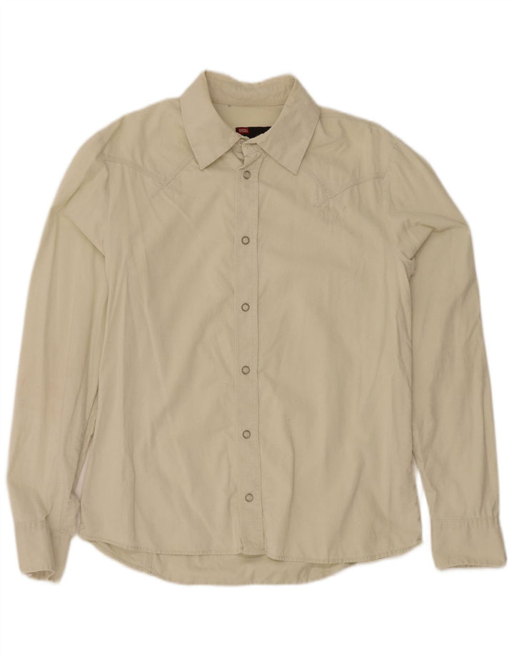 Diesel Herre Corduroy Skjorte Stor Beige Bomuld