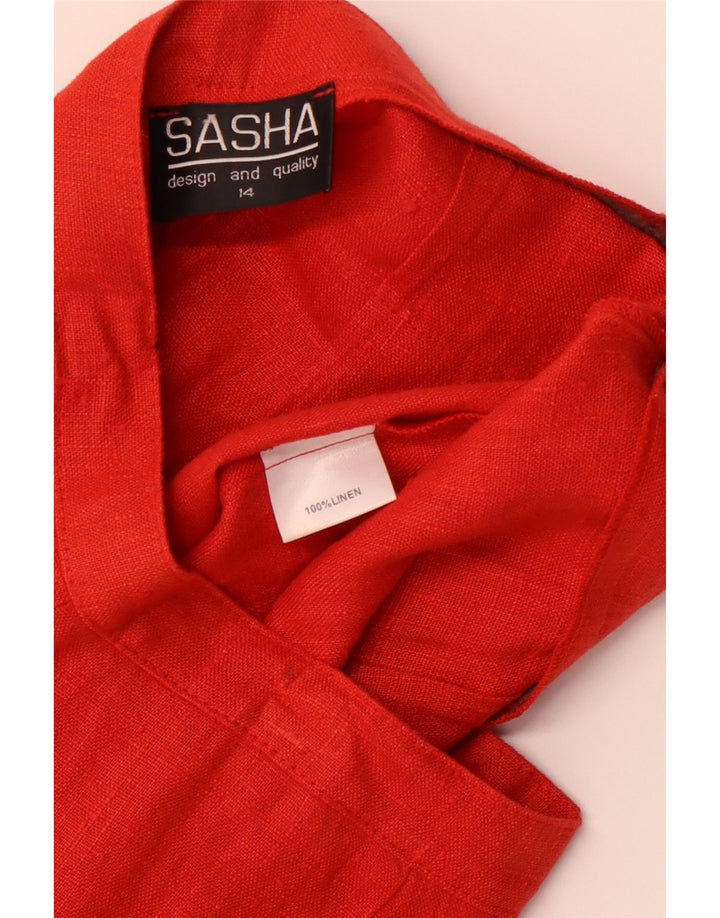 SASHA Dame Bootcut Casual Bukser UK 14 Medium W30 L29 Red Linen