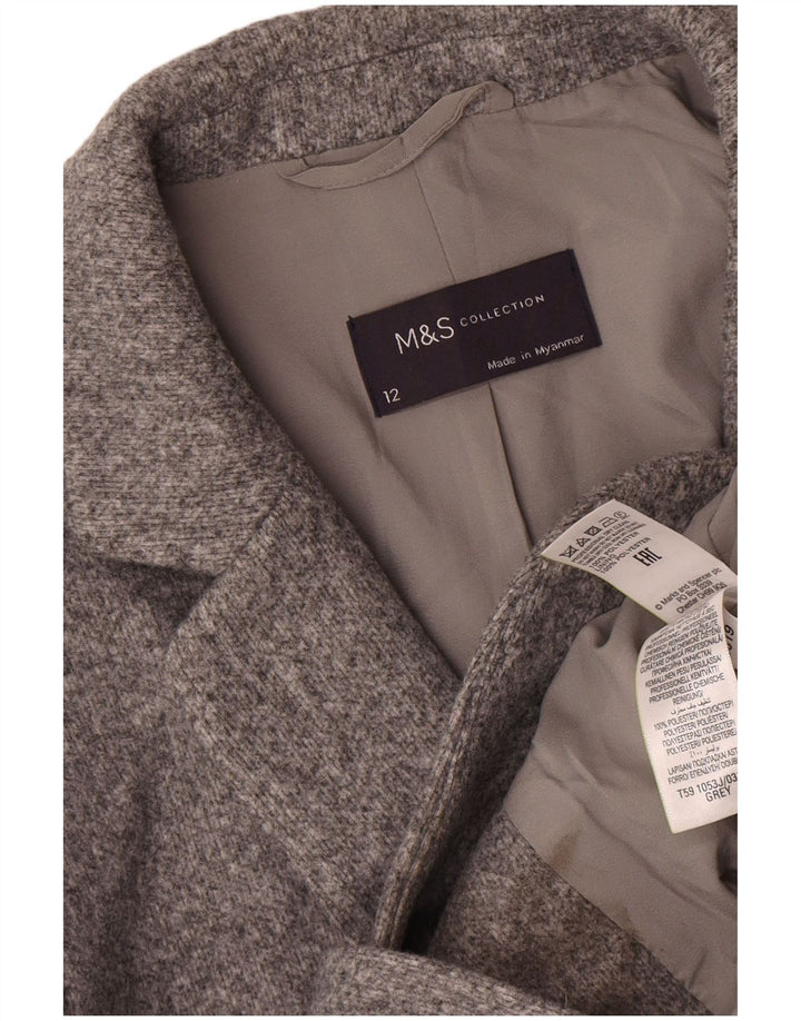 Marks & Spencer Dame 2 Button Blazer Jacket UK 12 Medium Grey Polyester
