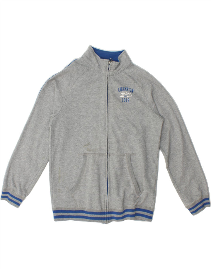 CHAMPION Boys Tracksuit Top Jacket 11-12 Years Large Grey Flecked Cotton Vintage Champion and Second-Hand Champion from Messina Hembry 